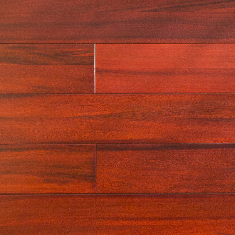 Urlár Adhmad Soladach Ardsnasta Padak Deep Red Brown