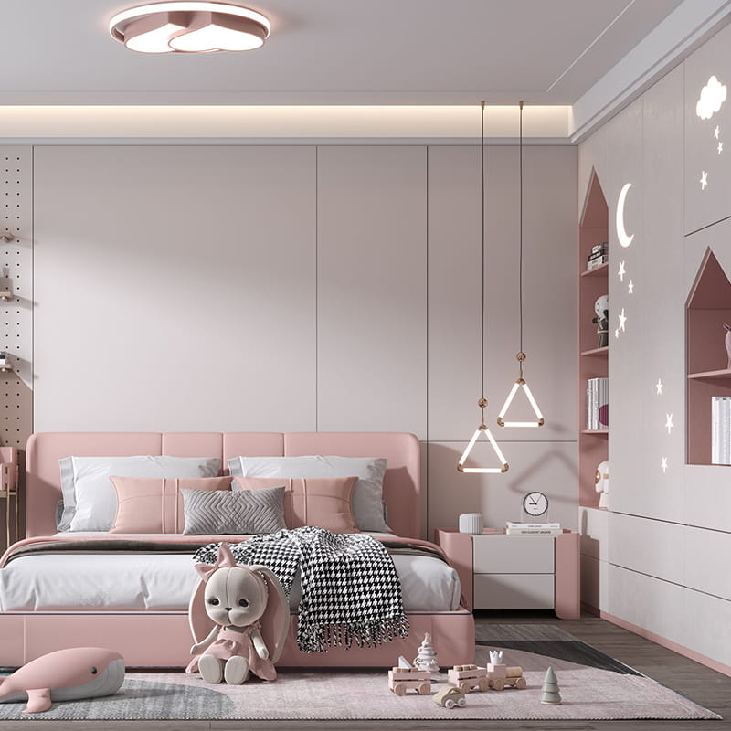 Starlight Creamy Fraincis Curved Minimalist Seomra do Chailíní Saincheaptha