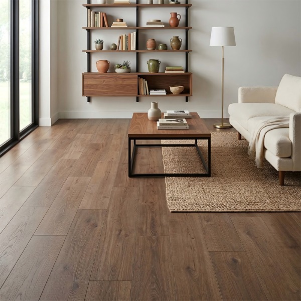 Flooring Laminate Tráchtála 12mm: Rogha Chothrom le haghaidh Taobh istigh Cónaithe Nua-Aimseartha agus Tráchtála Éadrom